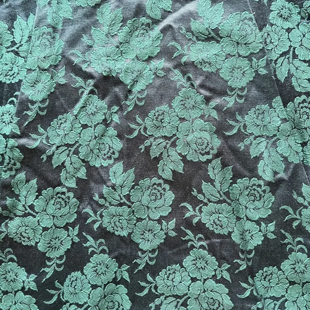 Vintage 80s emerald coquette Jessica McClintock girls puff sleeve jacquard dress